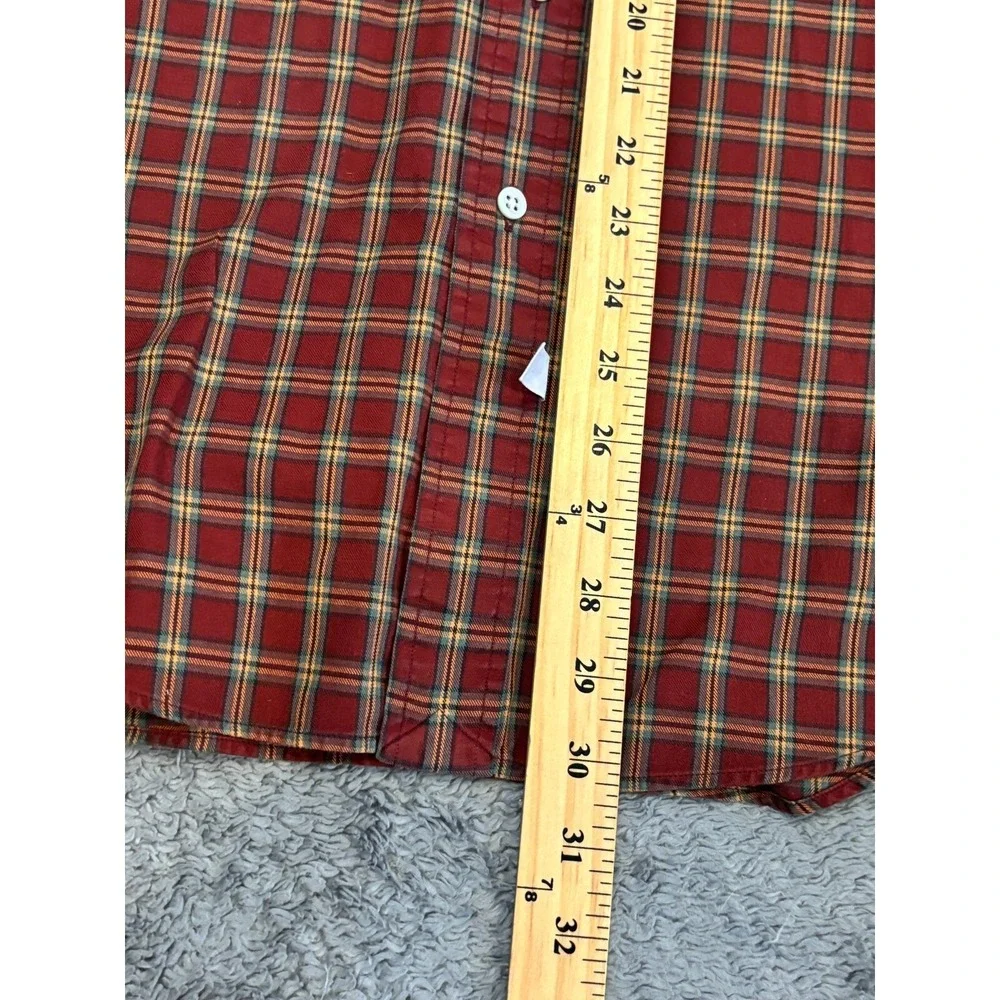 Vintage Polo Ralph Lauren Shirt Mens 15-33 Red Plaid Button Pony 90s Preppy
